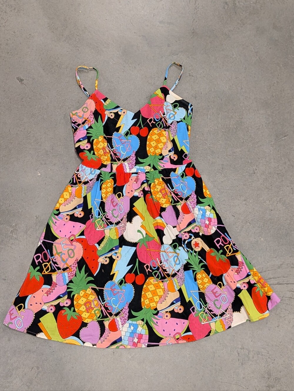 RETROLICIOUS roller disco cotton dress M